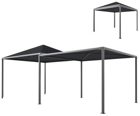 Outsunny Pavilion de Grădină Extensibil Până cu 2 Roți cu Frână, 560x295x275 cm, Gri Închis | Aosom Romania