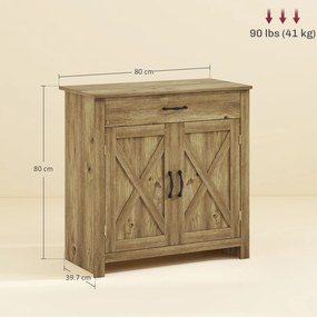Homcom Bufet Bucatarie – Stil Country, Spatiu Depozitare Rustic | Aosom Romania