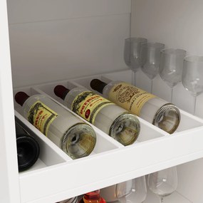 Masă de bar rotativă 360° cu 2 sertare și dulap cu ușă glisantă, Alb | Aosom Romania