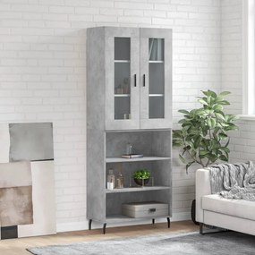 vidaXL Dulap înalt, gri beton, 69,5x34x180, lemn compozit