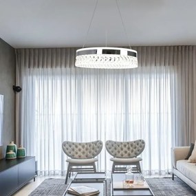 Lustră LED dimabilă pe cablu LED/90W/230V 3000-6500K crom + telecomandă