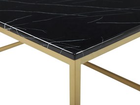 Masă de cafea DELAND (MDF) (negru + auriu cu efect marmură). 1018601