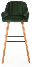 Scaun bar catifea H-93 verde – H 98 cm