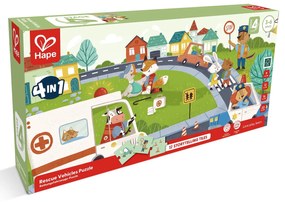 Puzzle pentru copii Vehicule de salvare (4 in 1) si joc storytelling