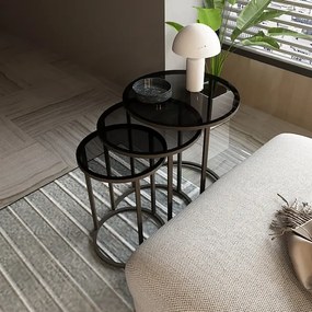 SET 3x măsuță laterală ALYA d. 34/42/50 cm negru
