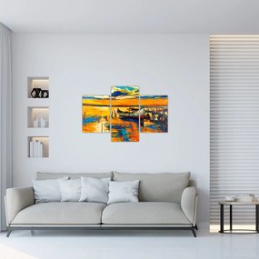 Tablou - Barca la apus de soare (90x60 cm)