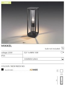 Stalp de iluminat exterior IP54 MIKKEL H-50cm