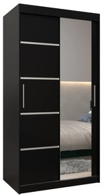 Dulap de haine 100 cm cu oglindă Verika 2 100 (negru). 1063762