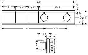 Baterie de dus, Hansgrohe, RainSelect, termostatata, parte vizibila, bronz periat