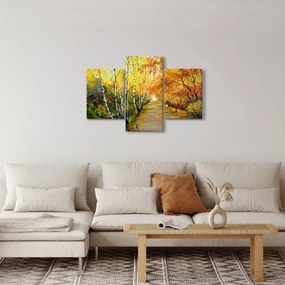 Tablou - Alee romantică de-a lungul apei, pictură în ulei (90x60 cm)