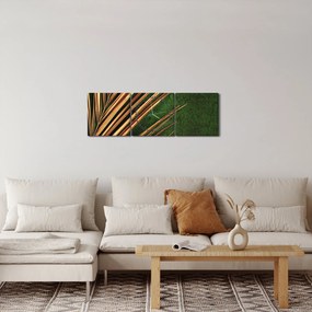 Tablou cu frunză (cu ceas) (90x30 cm)
