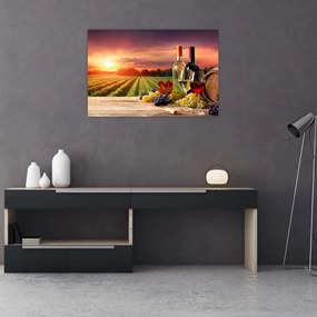 Tablou cu vie și vin (90x60 cm)