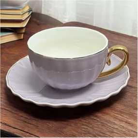 Set Ceasca si Farfurie din portelan, LONDON, 200 ml