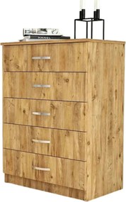 Comoda 616TNM1508, stejar, PAL melaminat, 72x45x98 cm