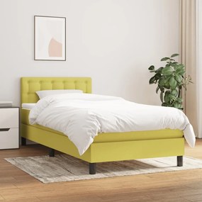 3140336 vidaXL Pat box spring cu saltea, verde, 80x200 cm, textil
