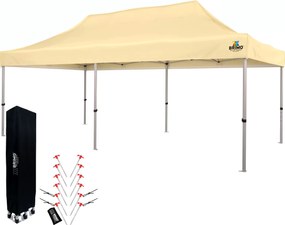 Cort tip foarfecă 3x6 m ALU fără pereți - Cadru din aluminiu, Impermeabil - fără pereți - Bej