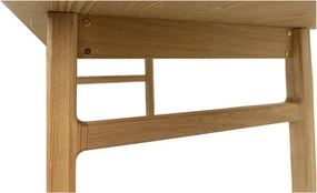 Masă de dining extensibilă cu aspect de lemn de stejar cu blat suplimentar 90x180 cm Curved – Woodman