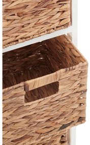 Etajeră de baie albă/în culoare naturală din lemn masiv de paulownia 32x100 cm Padstow – Premier Housewares