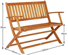 Deuba Bancă pliabilă 120 cm - eucalipt