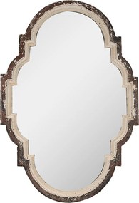 Oglinda de perete, maro, din lemn, aspect vintage, 63x4x91 cm