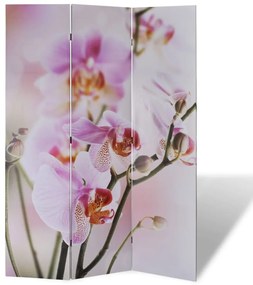 240475 vidaXL Paravan de cameră pliabil, 120 x 170 cm, flori