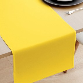 Goldea napron de masă 100% bumbac - galben 20x160 cm