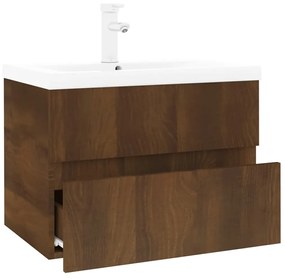 Dulap de chiuveta bazin incorporat stejar maro lemn prelucrat Stejar brun, 60 x 38.5 x 45 cm, fara oglinda