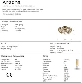 Lustra aplicata moderna design elegant 53cm ARIADNA champagne SV-876360