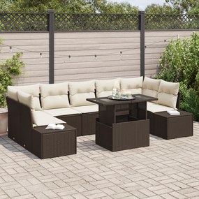 vidaXL &lt;strong&gt;Set de canapea de grădină 8 piese cu perne, maro, din rattan sintetic&lt;/strong&gt;