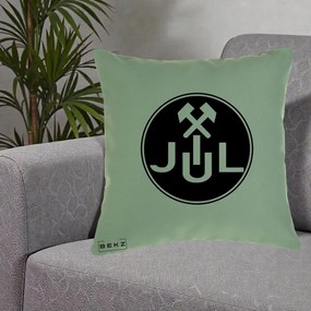 Perna Personalizata JUL Jiul Lupeni Fotbal, 40x40 cm, Verde, Husa Detasabila, Perna Inclusa, BEKZ®