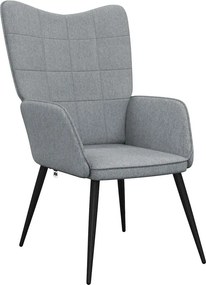 vidaXL Scaun de relaxare, gri deschis, material textil