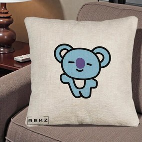 Perna Personalizata BT21 Koya Kawaii, 40x40 cm, Bej Canapea, Husa Detasabila, Perna Inclusa, BEKZ®