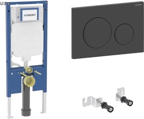 Rezervor WC cu cadru incastrat Geberit Duofix Sigma set fixare si calpeta de actionare Sigma20 negru mat