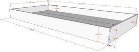 Set FORREST BEECH format dintr-un Pat copii supraetajat (90 x 200 cm) și un sertar.