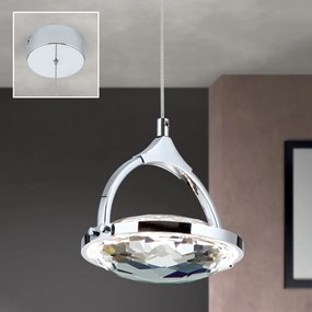 Pendul LED cu cristal K9 design lux MOON crom