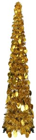 vidaXL Pom de crăciun artificial tip pop-up, auriu, 120 cm, pet