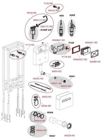 Rezervor WC incastrat, Alcadrain, Solomodul, pentru instalari uscate in gips-carton, cu sustinere proprie, destinat persoanelor cu mobilitate redusa