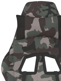 Scaun de gaming pivotant, negru si camuflaj, material textil 1, Camuflaj, Fara suport de picioare
