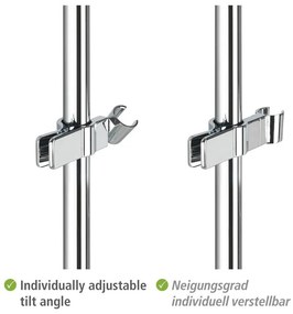 Suport pentru capul de duș argintiu lucios din oțel inoxidabil – Wenko