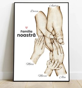 Tablou personalizat Familia noastra - 5 membri