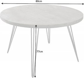 Masa bistro design industrial vintage Scorpion 80cm Mango, gri