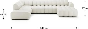 Colțar lemn masiv Bummel, 343 × 213 × 77 cm - Stânga