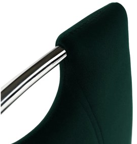 Scaun de masă, ţesătură de catifea smarald / crom, OLIVA NEW