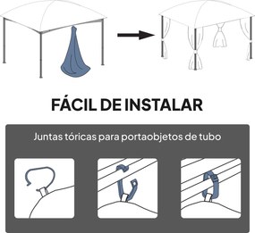 Outsunny 4 panouri laterale pentru pavilion 3x3 m panouri pentru cort cu 8 ferestre protecție UV 30+ impermeabil gri deschis | Aosom Romania