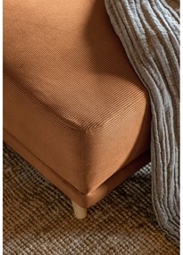 Colțar cărămiziu extensibil cu tapițerie din catifea reiată (colț dreapta/în formă de "U") Lazy Lukka – Miuform