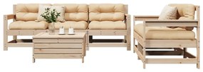 Set canapea de gradina, 6 piese, lemn masiv de pin