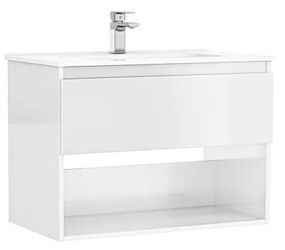 MOBILIER DAILY 80X46X56.5 ALB LUCIOS,1 SERTAR+RAFT,CU LAVOAR Alb lucios, 800x460 mm