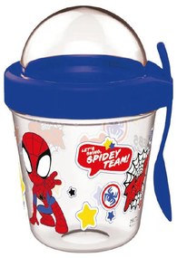 Omul Păianjen Pahar Spidey cu suport pentru gustări, capac și lingură 350 ml