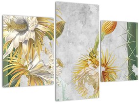 Tablou - Cactuși înfloriți, vintage (90x60 cm)