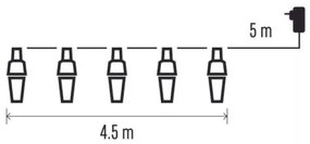 Lanț LED de Crăciun de exterior 10xLED/9,5 m IP44 alb rece